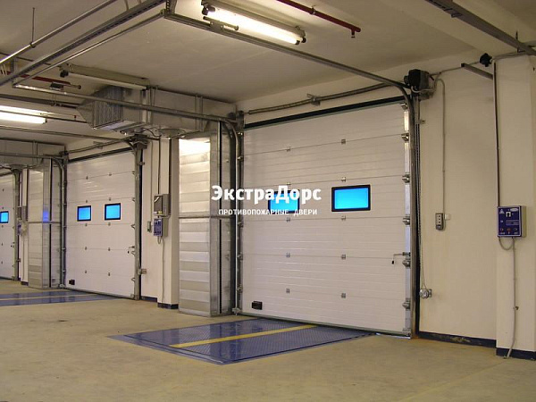 Подъемные автоматические противопожарные ворота с окнами в Дмитрове  купить
