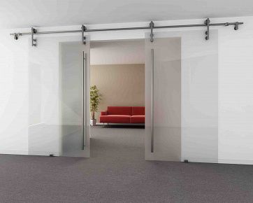 Противопожарная безрамная раздвижная перегородка