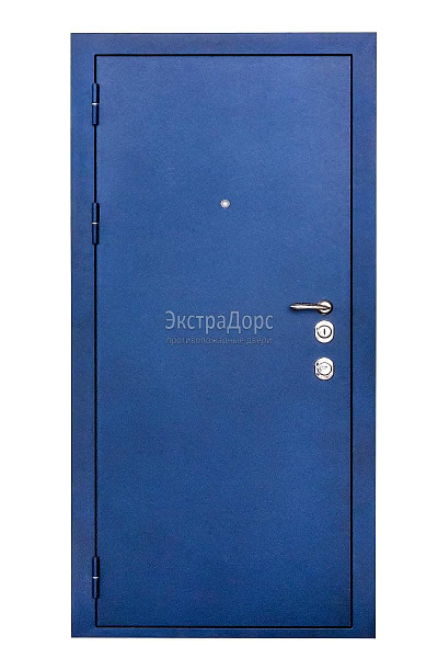 Противопожарная уличная дверь металлическая утепленная EIW 60 синяя глухая однопольная в Дмитрове  купить